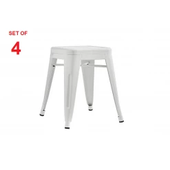 FactoryFast.com.au Set Of 4x 45cm Tolix Retro Reproduction Cafe Bar Stools - White Furniture