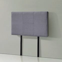 Palermo Single Grey Linen Fabric Bed Headboard Bedhead