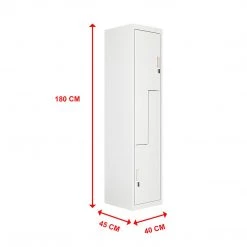 Salvatore Angelotti Grey Two-Door L-shaped Office Gym Shed Storage Locker - Padlock-operated Furniture