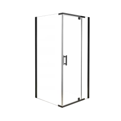 Della Francesca DIY & Renovation 1000 X 1000 X 1900mm Framed Safety Glass Pivot Door Shower Screen In Black