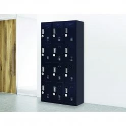 Salvatore Angelotti Black 12-Door Locker For Office Gym Shed School Home Storage - 4-Digit Combination Lock