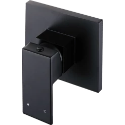 Della Francesca DIY & Renovation Polished Black Bathroom Shower Wall Mixer W/ WaterMark