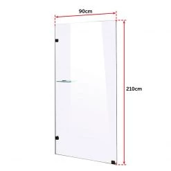 Della Francesca 90 X 210cm Frameless 10mm Safety Glass Shower Screen BLACK DIY & Renovation