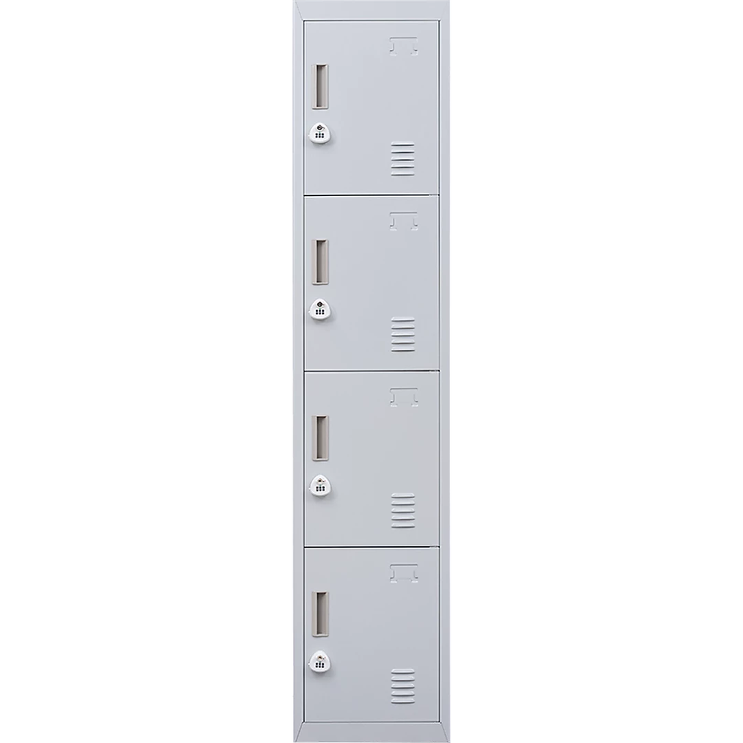 Salvatore Angelotti Grey 4-Door Locker For Office Gym Shed School Home Storage - 3-Digit Combination Lock