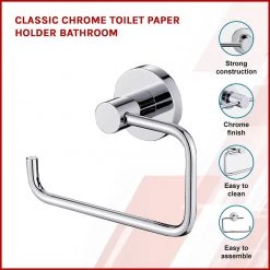 Della Francesca Classic Chrome Toilet Paper Holder Bathroom DIY & Renovation
