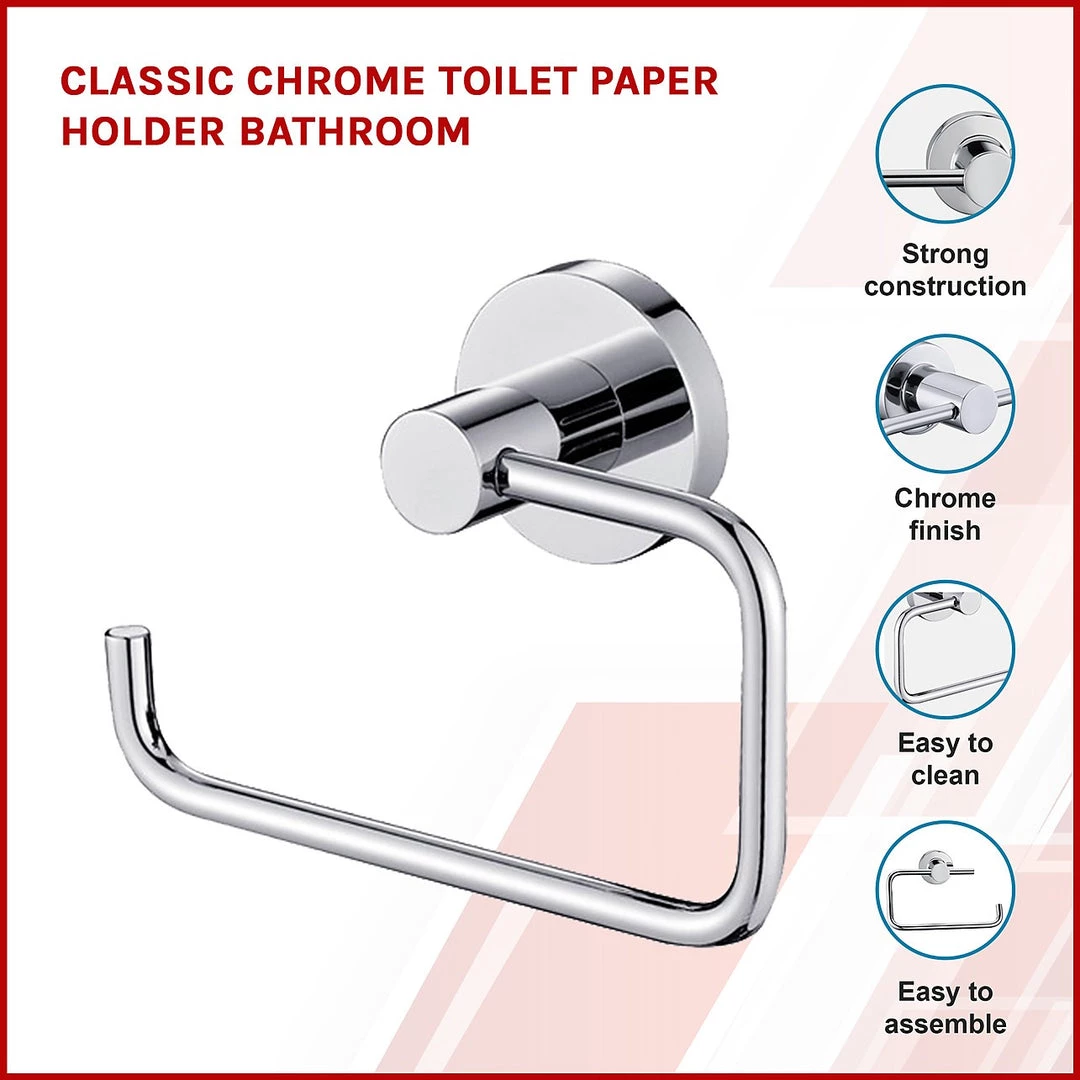 Della Francesca Classic Chrome Toilet Paper Holder Bathroom DIY & Renovation