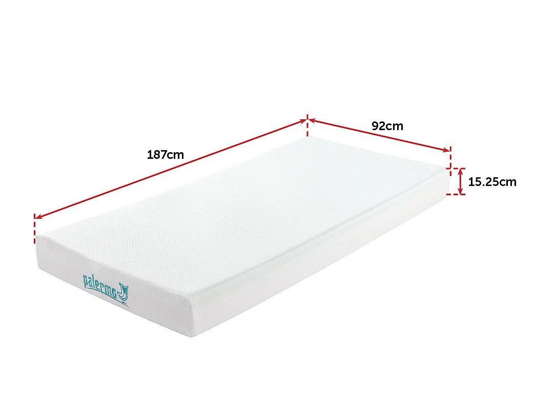 Furniture Palermo Single Mattress Memory Foam Green Tea Infused CertiPUR Approved