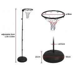 Randy & Travis Machinery Games & Hobbies Netball Ring With Stand Portable Pole Height Adjustable