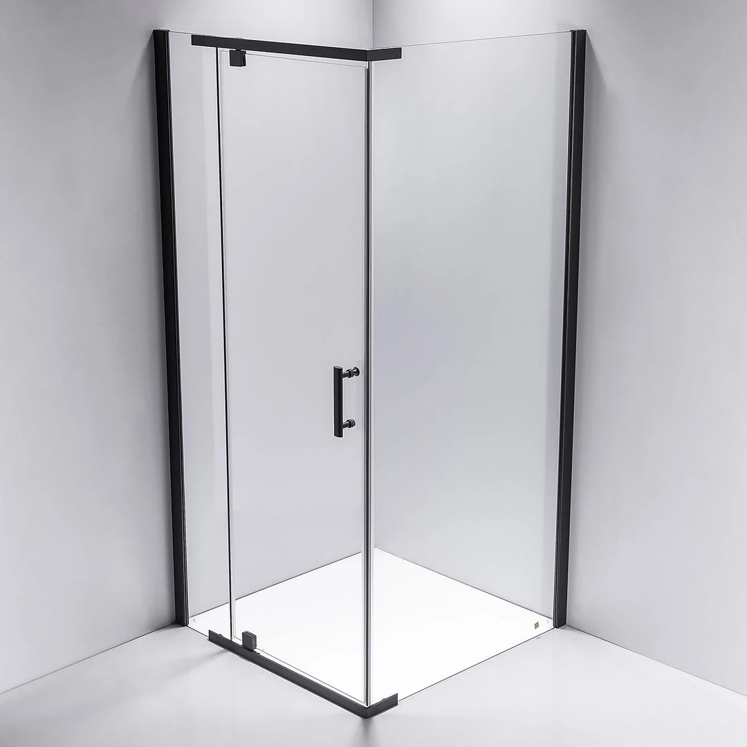 Della Francesca 1000 X 700 X 1900mm Framed Safety Glass Pivot Door Shower Screen In Black DIY & Renovation