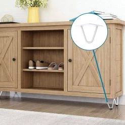 Della Francesca Set Of 4 White Industrial Retro Hairpin Table Legs 12mm Steel Bench Desk - 11cm