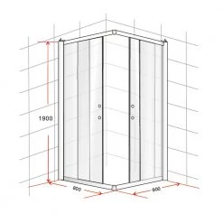 Della Francesca 800 X 900mm Sliding Door Nano Safety Glass Shower Screen In CHROME DIY & Renovation