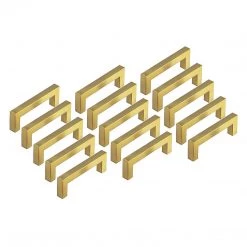 Randy & Travis Machinery 15x Brushed Brass Drawer Pulls Kitchen Cabinet Handles - Gold Finish 128mm DIY & Renovation