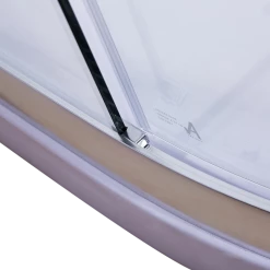 Della Francesca DIY & Renovation 90 X 90cm Rounded Sliding 6mm Curved Shower Screen With Base In Chrome