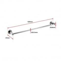 Della Francesca Classic Chrome Towel Bar Rail Bathroom