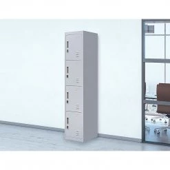 Salvatore Angelotti Furniture Grey 4-Door Locker For Office Gym Shed School Home Storage - Padlock-operated