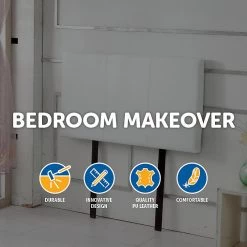 Palermo Furniture Single White PU Leather Bed Headboard Bedhead