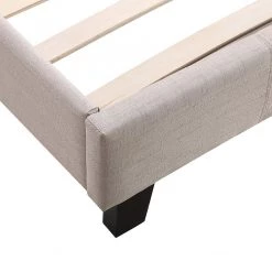Palermo Single Bed Frame Beige Linen Fabric Furniture