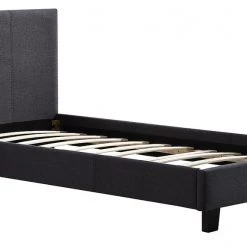 Palermo Single Bed Frame Grey Linen Fabric