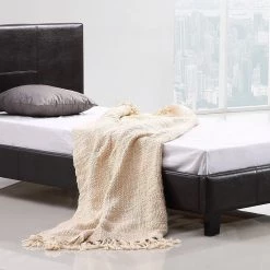 Palermo Furniture Single Bed Frame Brown PU Leather