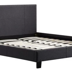 Palermo King Bed Frame Grey Linen Fabric