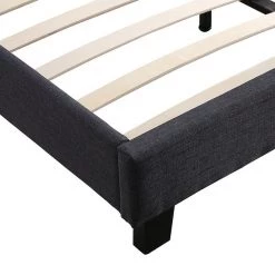 Palermo Queen Bed Frame Grey Linen Fabric