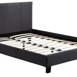 Palermo Queen Bed Frame Grey Linen Fabric