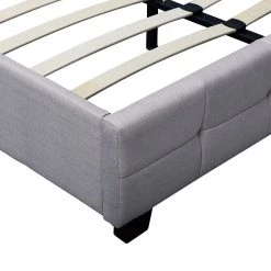 Palermo Double Beige Linen Fabric Deluxe Bed Frame Furniture