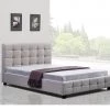 Palermo Double Beige Linen Fabric Deluxe Bed Frame Furniture