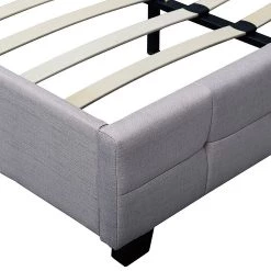 Palermo Furniture Queen Beige Linen Fabric Deluxe Bed Frame
