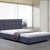 Palermo Queen Grey Linen Fabric Deluxe Bed Frame Furniture