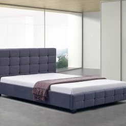 Palermo Queen Grey Linen Fabric Deluxe Bed Frame Furniture
