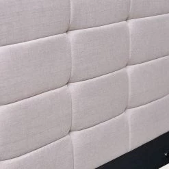 Palermo King Beige Linen Fabric Deluxe Bed Frame Furniture