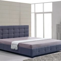 Palermo Furniture King Grey Linen Fabric Deluxe Bed Frame