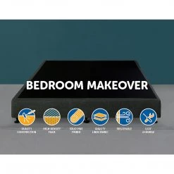 Palermo King Ensemble Bed Base Platinum Graphite Linen Fabric Furniture