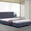 Palermo Double Grey Linen Fabric Deluxe Bed Frame