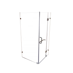 90 X 90cm Frameless 10mm Glass Shower Screen By Della Francesca Nickel Hinges/Brackets And Round Handle DIY & Renovation