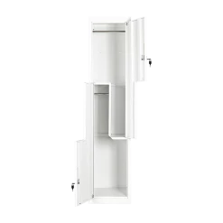 Salvatore Angelotti Grey Two-Door L-shaped Office Gym Shed Storage Locker - Standard Lock With 2 Keys