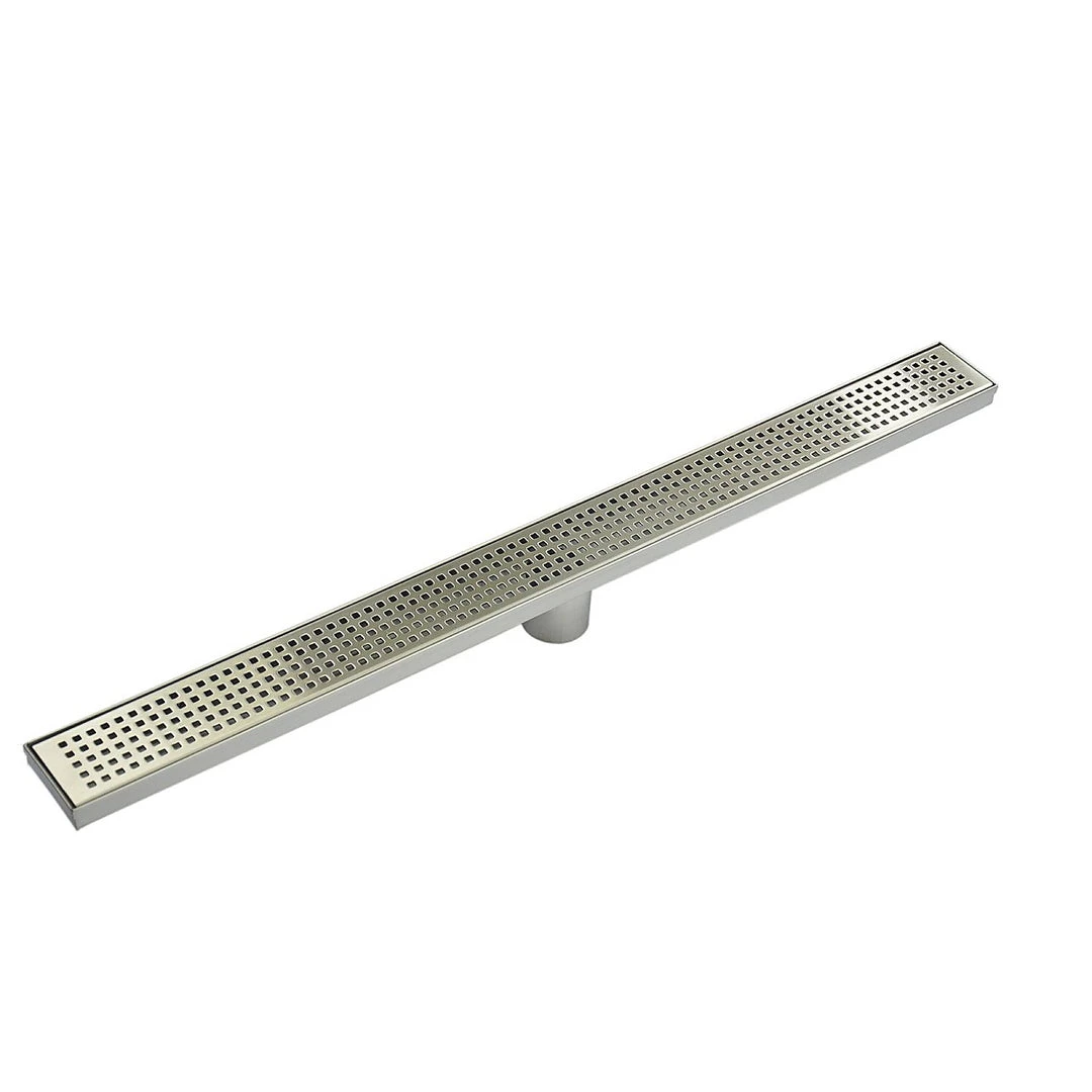 Della Francesca 900mm Bathroom Shower Stainless Steel Grate Drain W/ Centre Outlet Floor Waste