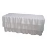 Brienz Home & Lifestyle 6 Foot 3 Tier Pleated White Table Cloth Trestle Cover