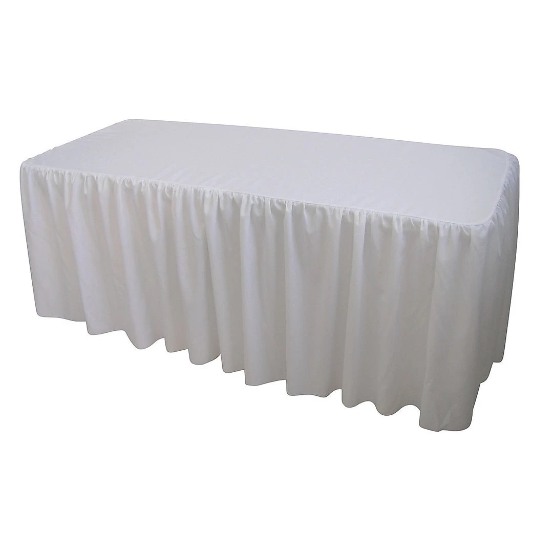 Brienz Home & Lifestyle 6 Foot Gathered White Table Cloth Trestle Cover