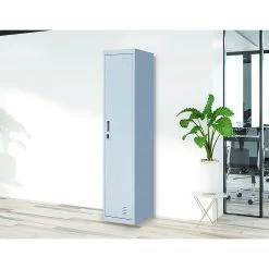 Salvatore Angelotti Grey One-Door Office Gym Shed Clothing Locker Cabinet - Padlock-operated Furniture