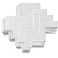 Randy & Travis Machinery Tiles 3D Peel And Stick Wall Tile Herringbone White ({{Size}} X 10 Sheets)