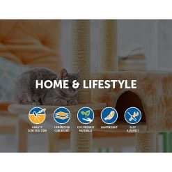 Randy & Travis Machinery Cat Cardboard House Tree Tower Condo Scratcher Pet Post Pad Mat Furniture