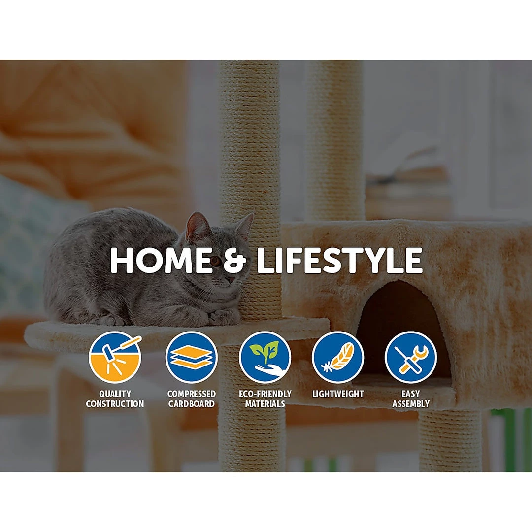 Randy & Travis Machinery Home & Lifestyle Cat Cardboard House Tree Tower Condo Scratcher Pet Post Pad Mat Furniture