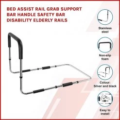 Randy & Travis Machinery Bed Assist Rail Grab Support Bar Handle Safety Bar Disability Elderly Rails