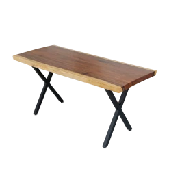 Della Francesca Furniture X-Shaped Table Bench Desk Legs Retro Industrial Design Fully Welded - Black