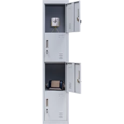 Salvatore Angelotti Furniture Grey 4-Door Locker For Office Gym Shed School Home Storage - Standard Lock With 2 Keys