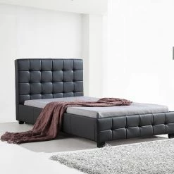 Palermo King Single Black PU Leather Deluxe Bed Frame Furniture