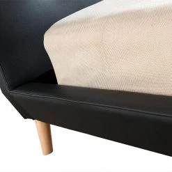 Palermo Queen PU Leather Deluxe Bed Frame - Black Furniture