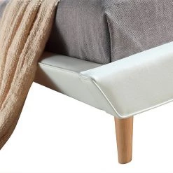 Palermo Double PU Leather Deluxe Bed Frame - White